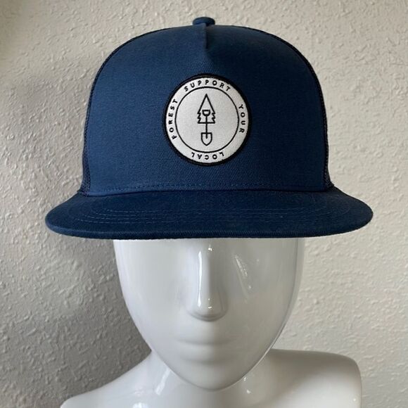 Support Your Local Forest Navy Blue Snap Back Cap EUC - Picture 1 of 7